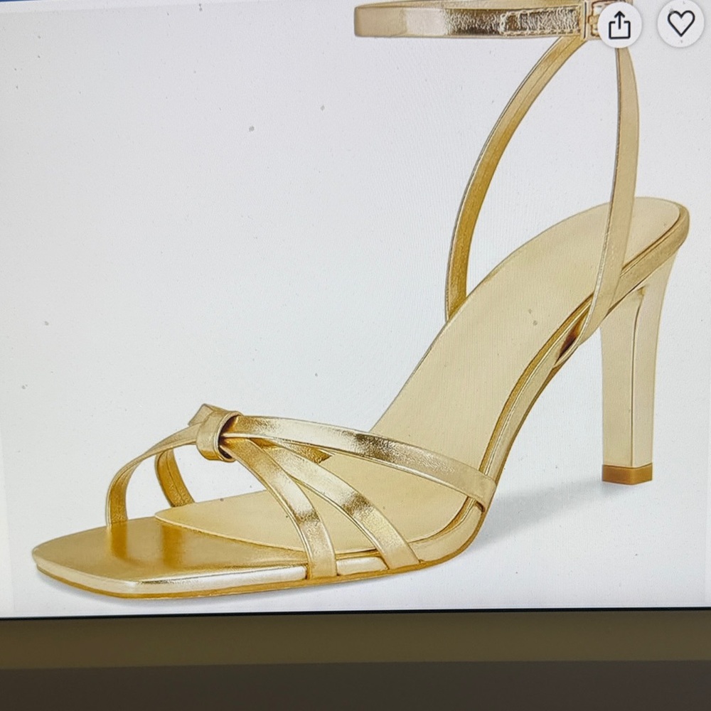 Gold Strappy High Heel Sandal - Women's Dress Shoe